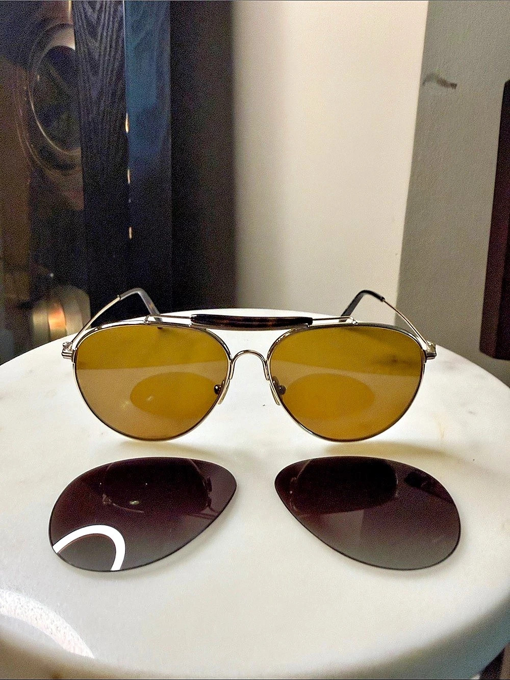 Tom Ford Maxwell FT1019 Navigator Sunglasses Gold & Brown Sunglasses